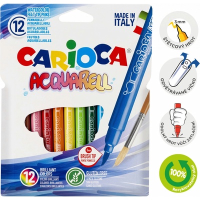 Carioca akvarelové fixy 12 ks – Zboží Dáma