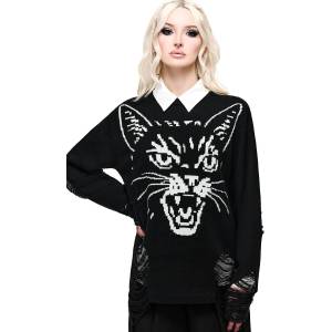 KILLSTAR дамски пуловер killstar - fang - черен - ksra015511