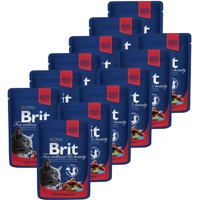 Brit Капсула BRIT Premium Cat Говеждо яхния и грах 12 x 100 г