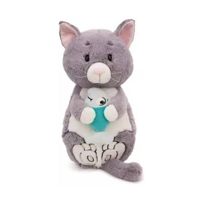 NICI Nici: Сив плюшен котарак и рибка - 40 x 20 cm