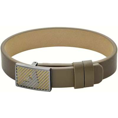 Emporio Armani Moderný hnedý kožený náramok EGS3240060