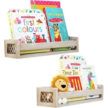 Dřevěná nástěnná police Satauko na knihy, úložný prostor do dětského pokoje