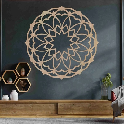 Drevená mandala na stenu - Star (1441)