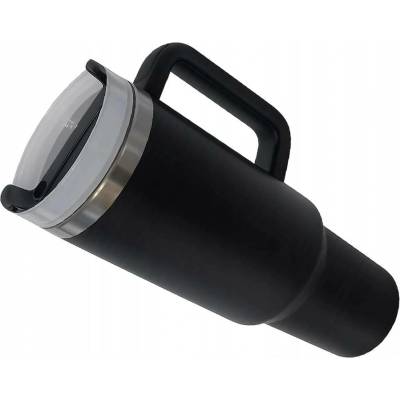 Verk 07374 termohrnek s uchem a brčkem nerez 1200 ml černý