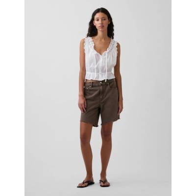 GAP džínové bermuda kraťasy Mid Rise Loose 25REG hnědá