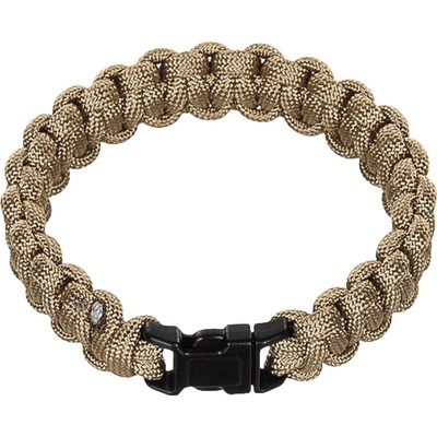 Mil-Tec Survival paracord náramek 15mm coyote – Zboží Dáma