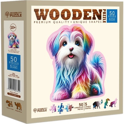 Дървен пъзел Wooden City, 50 части - Кученце (HE 0207-M)