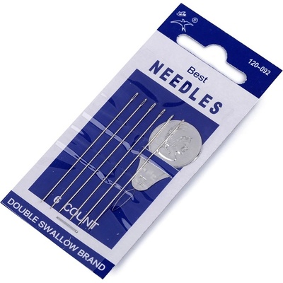 Jehly na korálky + navlékač, malé, nikl – Zboží Dáma