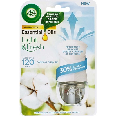 Air Wick Essential Oils Elektrický osviežovač vzduchu strojček a náplň sviěža bavlna 19 ml