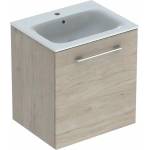 Geberit Комплект висящ шкаф и мивка Geberit Selnova, светъл орех, 1 врата, 60 см (501.255.00.1)