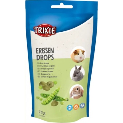 TRIXIE Pea Drops Small Animals - Вкусно лакомство за гризачи - хапки с грах и витамини, 75 гр