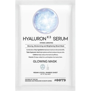 OOTD Beauty OOTD Хидратираща и озаряваща лист маска за лице с хиалурон, 25 ml