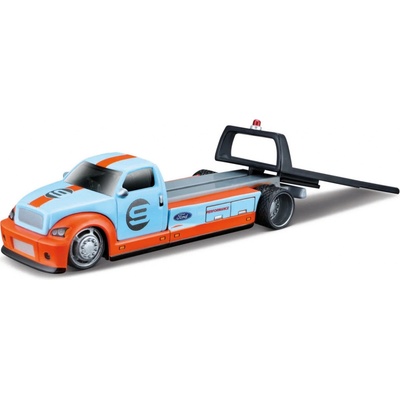 Maisto Elite Transports Flatbed & Ford GT H.E. Light Blue No.9 1:64