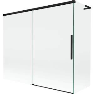 Mexen Rox L параван за вана с 2 плъзгащи се крила 180 + 80 x 150 cm, прозрачен, черен - 8C9L-180-080-70-00 (8C9L-180-080-70-00)