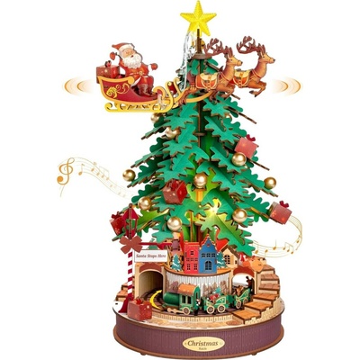 ROBOTIME Rolife DIY 3D drevené puzzle Vianočný stromček s LED osvetlením 319 ks