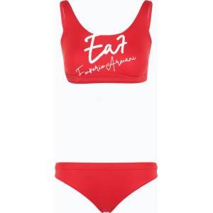 Giorgio Armani Дамски бански костюм от две части EA7 Emporio Armani Maxi Logo Bikini Top racing red