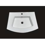 Inter Ceramic Мивка за баня 61х46 см, порцеланова за поставяне върху шкаф (8055-60/2)