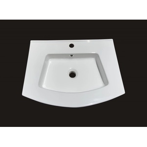 Inter Ceramic Мивка за баня 61х46 см, порцеланова за поставяне върху шкаф (8055-60/2)