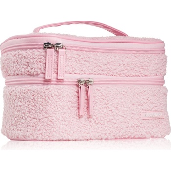 BrushArt Accessories Double-layered fluffy make-up bag чантичка с две отделения Light pink