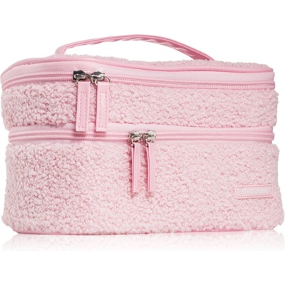 BrushArt Accessories Double-layered fluffy make-up bag чантичка с две отделения Light pink