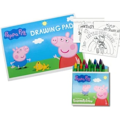 Peppa Pig sada omaľovánka + voskovky