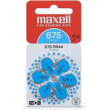 Maxell Батерия цинково въздушна maxell za675 6 бр. бутонни за слухов апарат в блистер (ml-bz-za675)