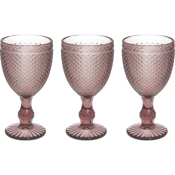 Tognana Комплект 3 стъклени чаши със столче diamante, 280 мл, цикламени (n3585t55894a)