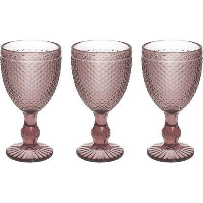 Tognana Комплект 3 стъклени чаши със столче diamante, 280 мл, цикламени (n3585t55894a)