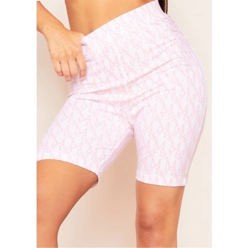 Image 1 of Missy Empire Къси панталони Missy Empire High Waist Missy Print Branded Cycle Shorts - Pink