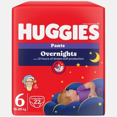Huggies Overnights Pants 6 15-25 kg 22 ks