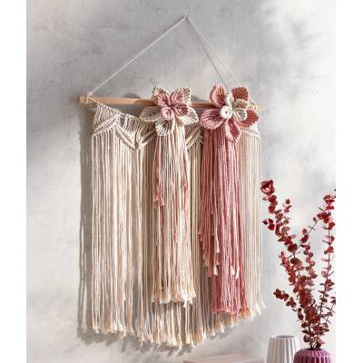 Weltbild Macramé nástěnná dekorace Flower š 48 × h 4,5 × v 57 cm