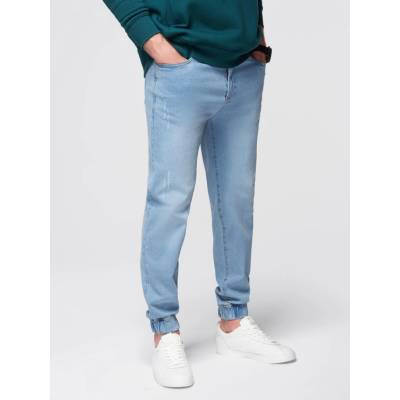 Ombre Men's denim pants with classic bandage light blue