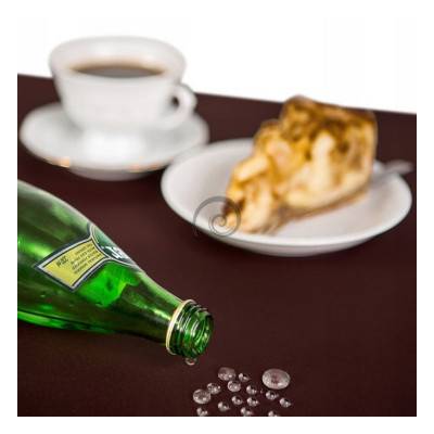 Obrus teflónový Prestige - hnedý kruh 130cm Rovné obšitie