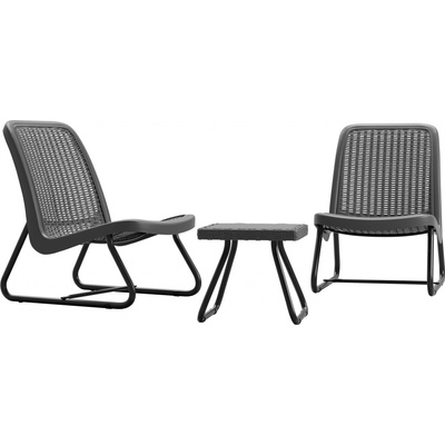 tectake 405023 sedací souprava modica v ratanovém vzhledu pro 2 osoby, ergonomická - šedá – Sleviste.cz