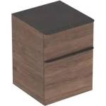 Geberit Smyle Square среден стенен шкаф, орех, 2 чекмеджета, 45 см (500.357.JR.1)