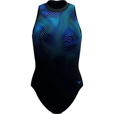 Speedo Дамски бански костюм Speedo Women's Print Hydrasuit One Piece Swimsuit - Anthracite - размер 38 (EU) (150-6096-0113)