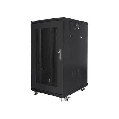 Lanberg Комуникационен шкаф, Lanberg rack cabinet 19" free-standing 22U/600x800 (flat pack) with mesh door black (FF01-6822-23B)