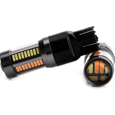Rabel W21/5W 7443 T20 dual color 66 smd 4014 oranžova bila