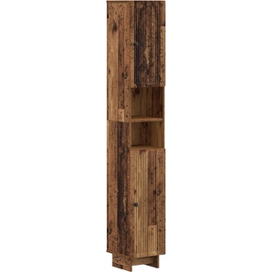 vidaXL Шкаф за баня с отворена рафт EDE Старо дърво 30 x 31 x 190 см (895943)