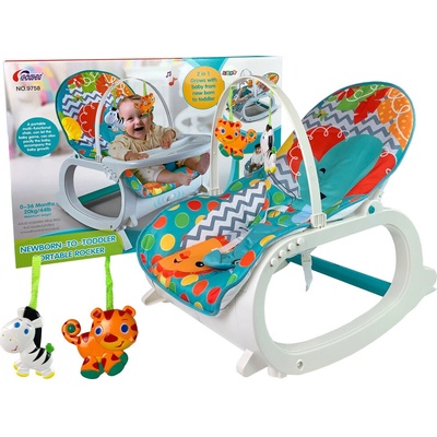 LEAN TOYS Kolíska, hojdačka, sedadlo, stolička na kŕmenie 2 v 1 vibrácie