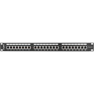 Lanberg PPS6-1024-B пач панел 1U 24 порта RJ-45 Cat6 черен (PPS6-1024-B)