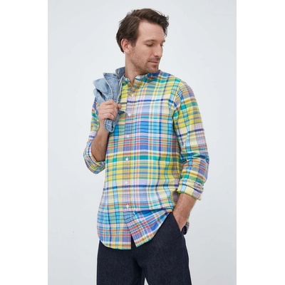 Polo Ralph Lauren pánska bavlnená košeľa voľný strih so stojačikom 710906461 viacfarebná