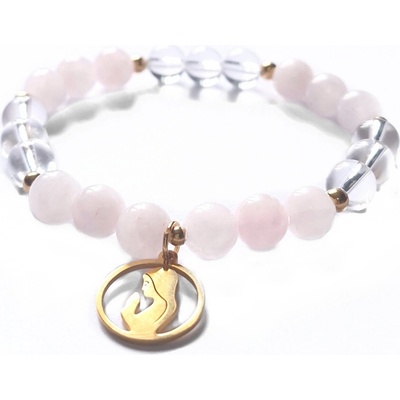 Veselý jezevčík náramek růženín a křišťál Panna Marie 14187782