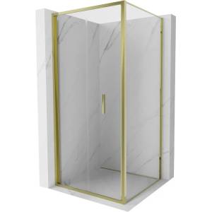 Mexen Exo-F сгъваема душ кабина 120 x 120 см, прозрачна, златна - 816-120-120-50-00 (816-120-120-50-00)