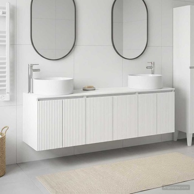 vidaXL Комплект шкафове за баня 3 бр. Бяло 49, 5 x 44, 5 x 65, 5 см (3405727)