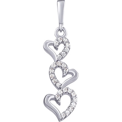 SILVEGO Stříbrný přívěsek srdíčka Margot s Brilliance Zirconia PRG0544PS
