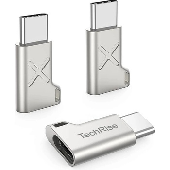 TechRise 3 броя адаптер от microUSB женско към USB-C мъжко за мобилни устройства с USB-C порт - TechRise CTM05320DA02 USB-C to MicroUSB Adapter (златист) (CTM05320DA02)