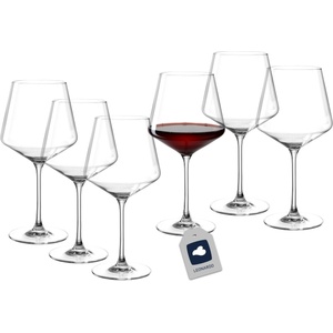 Leonardo home Burgundy glasses PUCCINI (set of 6) Scratch-resistant red wine glasses (730 ml) Dishwasher safe & durable Timeless glasses for red wine Modern design Burgundy glass Puccini 069555 (069555)