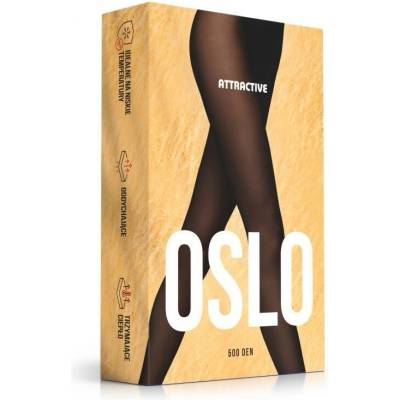 ATTRACTIVE PUNČOCHOVÉ KALHOTY OSLO 500 DEN S KOŽEŠINOU černá