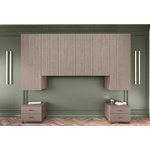 Bogdan Furniture I Гардероб с нощни шкафчета Mod 1042, Лате и мока